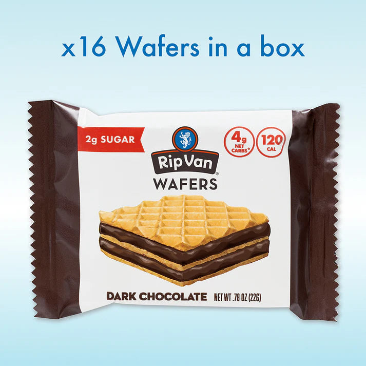 Rip Van Dark Chocolate Wafer Cookies - Healthy Snacks - 16 Count