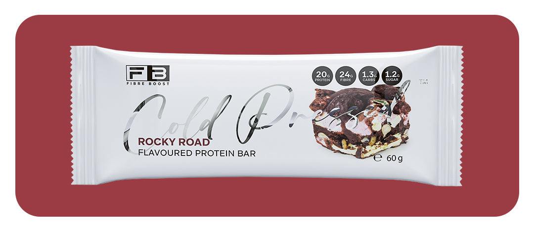 Fibre Boost Cold Pressed Rocky Road flavoured Protein Bar