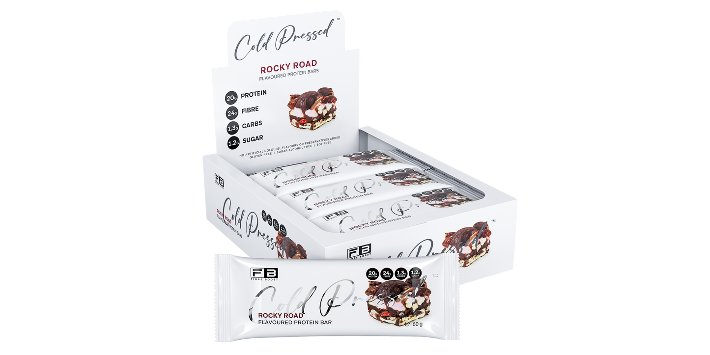 Fibre Boost Cold Pressed Rocky Road flavoured Protein Bar