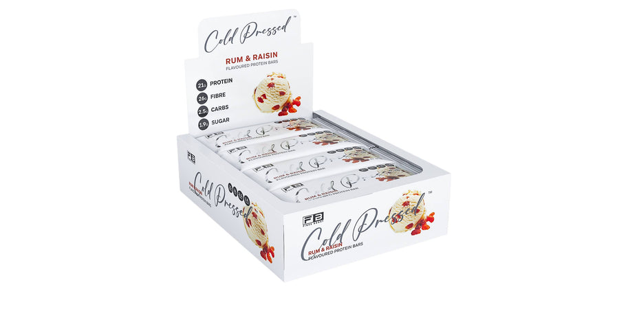 Fibre Boost Cold Pressed Rum and Raisin flavoured Protein Bar