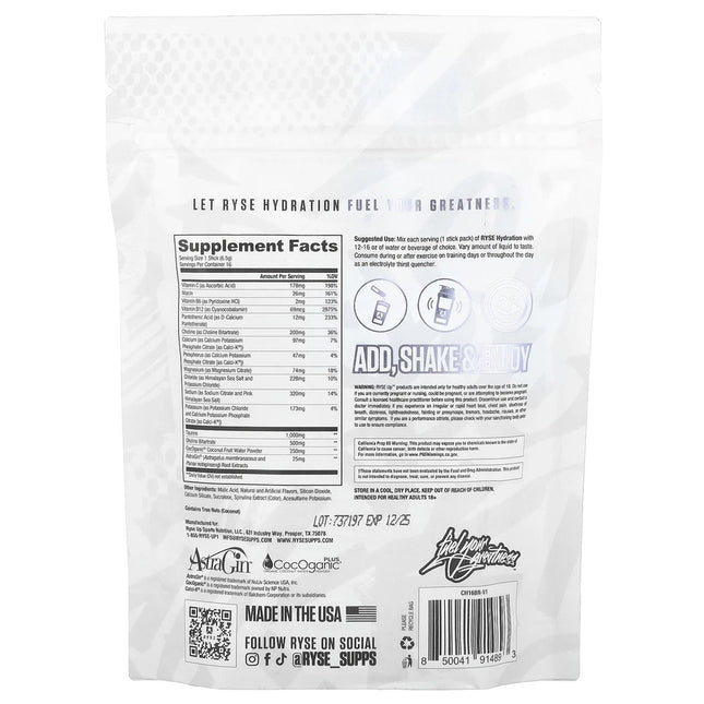 Back view of a supplement package with text and branding on a white background