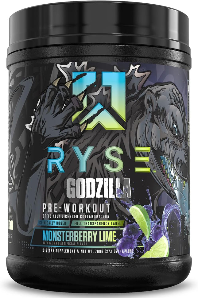 RYSE Supps RYSE Godzilla Pre-Workout (Noel Deyzel X Godzilla®) Monsterberry Lime 40 Servings (770g - 796g approx.)