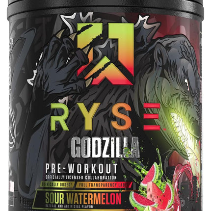 RYSE Supps Officially Licensed Noel Deyzel X Godzilla® Pre-Workout Sour Watermelon 40 Servings