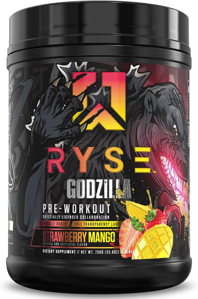 Ryse Supps Ryse Godzilla Pre-Workout Strawberry Mango 40 Serves