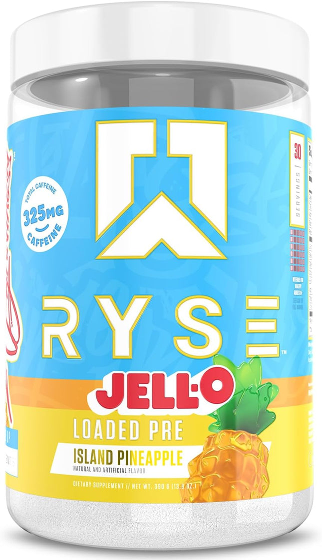 Ryse Supplements RYSE Loaded Pre-Workout (High-Stimulation) JELL-O® Island Pineapple 30 Servings