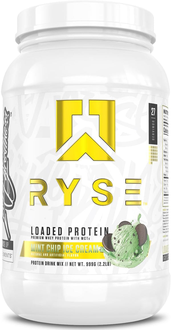 RYSE Supplements Loaded Protein Powder Mint Chip Ice Cream 2lb (907g)