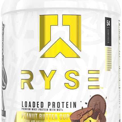 Ryse Supplements Ryse Loaded Premium Whey Protein Powder with MCTs Peanut Butter Cup 4.6 lbs (54 servings)
