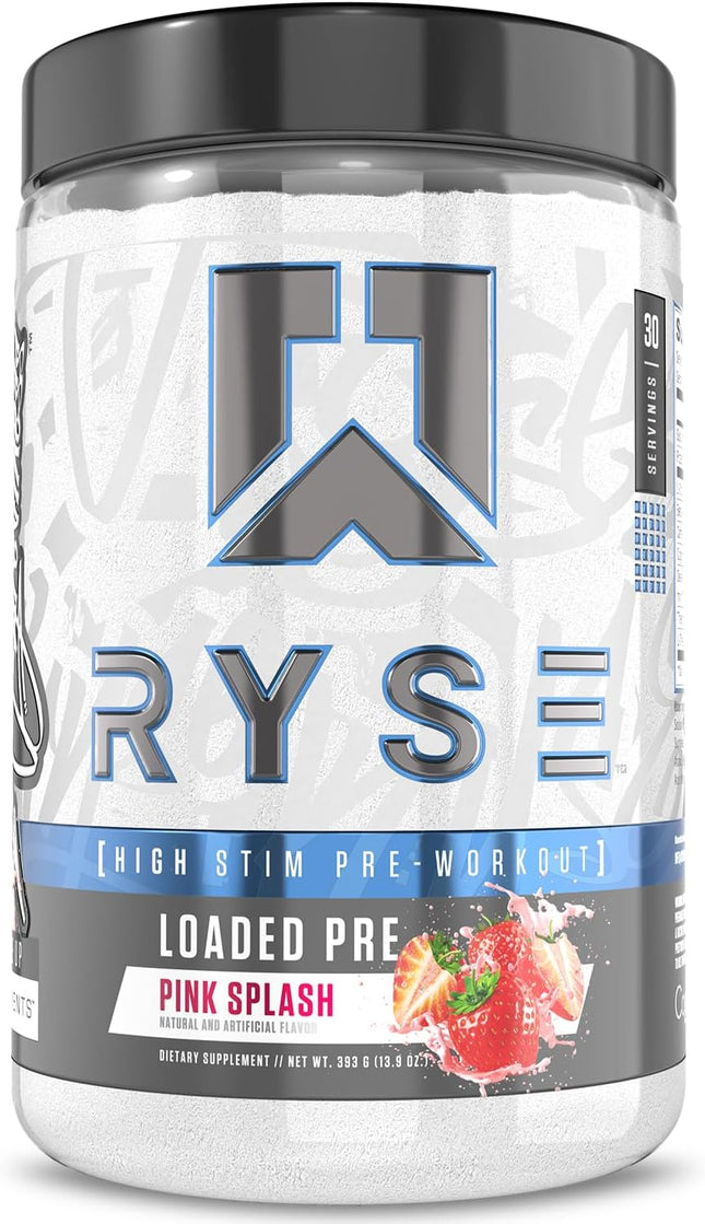 Ryse Supplements Loaded Pre-Workout Pink Splash 30 Servings