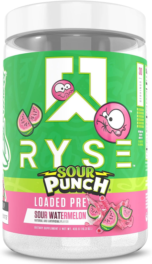 Ryse RYSE Loaded Pre-Workout Sour Punch® Sour Watermelon 30 Servings