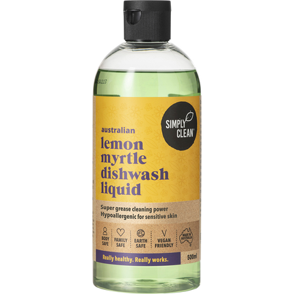 Lemon myrtle simply clean dishwashing liquid bottle