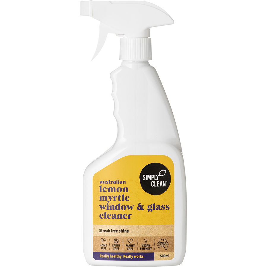 Simply clean window cleaner with refreshing lemon myrtle scent