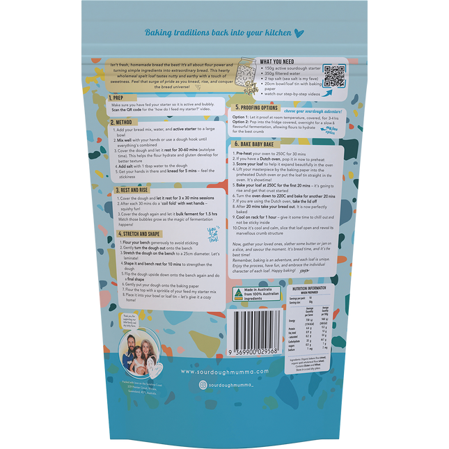 Spelt Wholemeal Sourdough Bread Mix Traditional