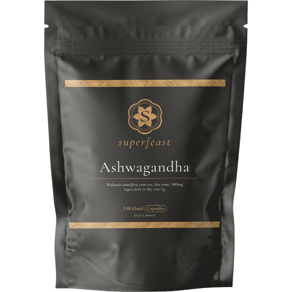 SuperFeast Ashwagandha 240 capsule bottle front