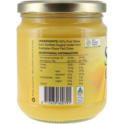 Organic Ghee - Back View
