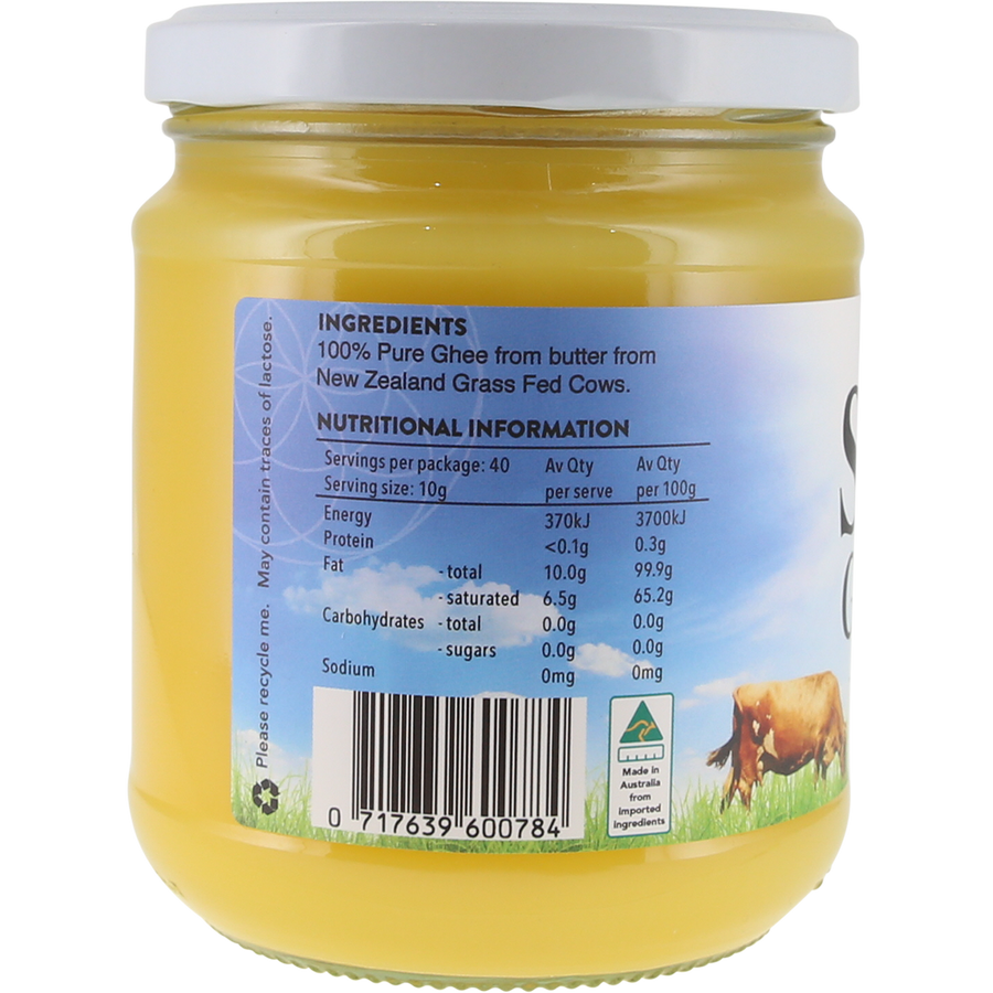 Grass Fed Ghee - Back View