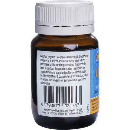 Oil of Wild Oregano VegeCaps in a clear bottle