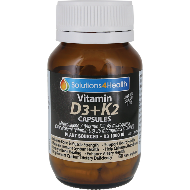 Solutions 4 Health Vitamin D3+K2 60 Caps
