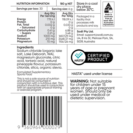Sodii Everyday Hydration Salts – Salty Pineapple Electrolytes