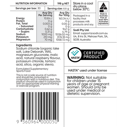 Sodii Everyday Hydration Salts – Salty Raspberry (185g)