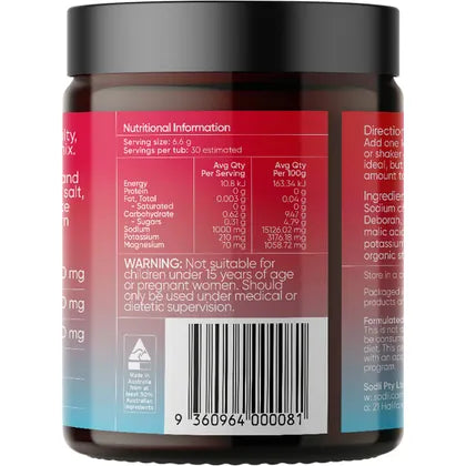 Sodii Everyday Hydration Salts Salty Raspberry 185g