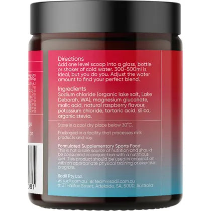 Sodii Everyday Hydration Salts Salty Raspberry 185g