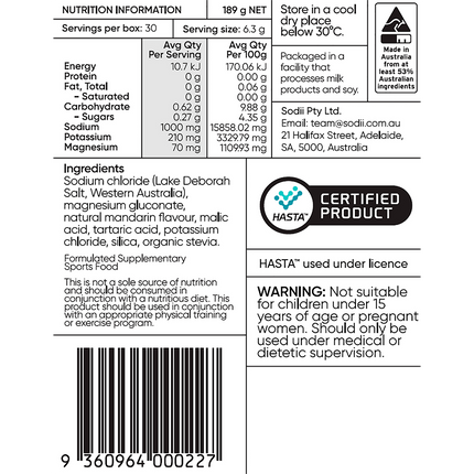 Sodii Everyday Hydration Salts – Salty Mandarin Electrolytes
