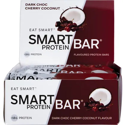 Smart Protein Bar Dark Choc Cherry Coconut Flavour Protein Bar 12x60g