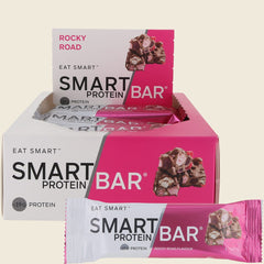 Smart Protein Bar Rocky Road 12 x 60g carton with individual bars