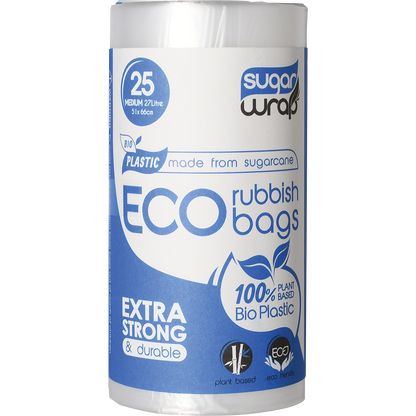 Eco Rubbish Bags Made from Sugarcane Medium 27L