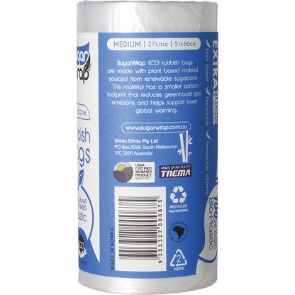 Eco Rubbish Bags Made from Sugarcane Medium 27L