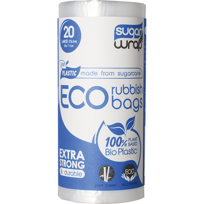 Eco Rubbish Bags Made from Sugarcane Large 35L
