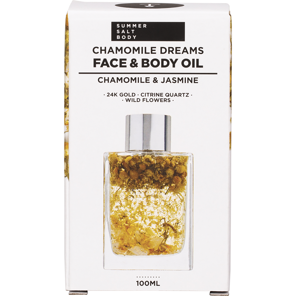 Face & Body Oil 24K Gold Chamomile Citrine Quartz