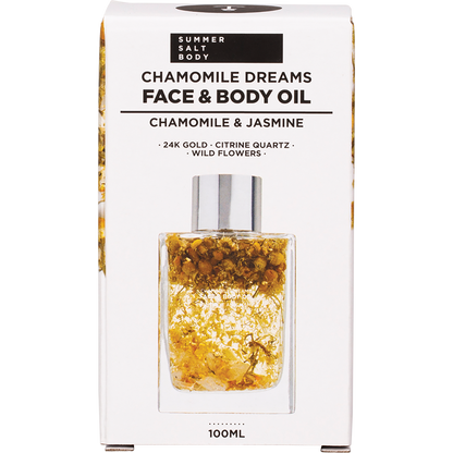Face & Body Oil 24K Gold Chamomile Citrine Quartz