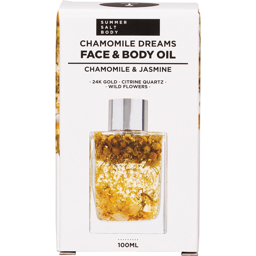 Face & Body Oil 24K Gold Chamomile Citrine Quartz