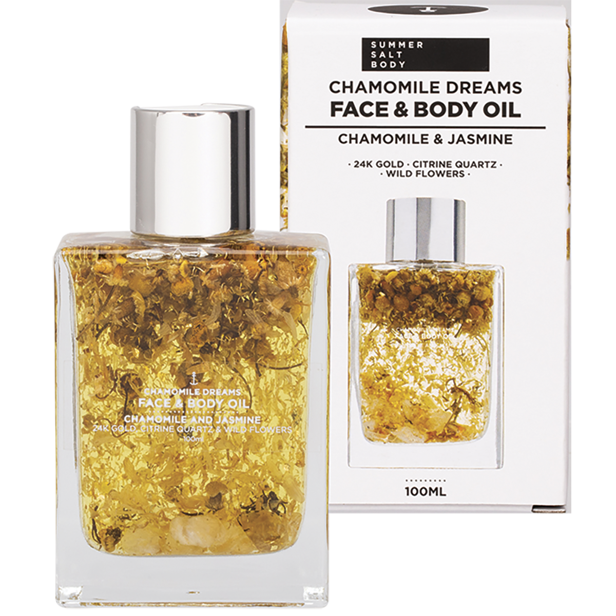 Face & Body Oil 24K Gold Chamomile Citrine Quartz