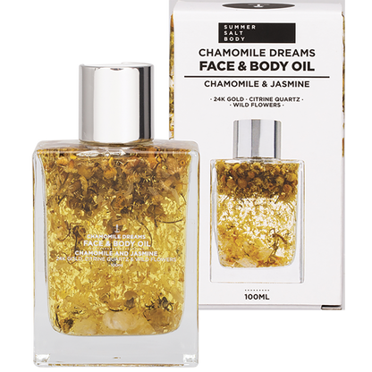 Face & Body Oil 24K Gold Chamomile Citrine Quartz
