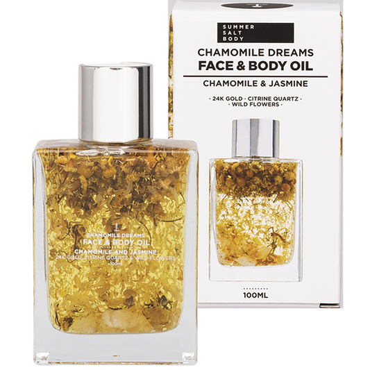 Face & Body Oil 24K Gold Chamomile Citrine Quartz