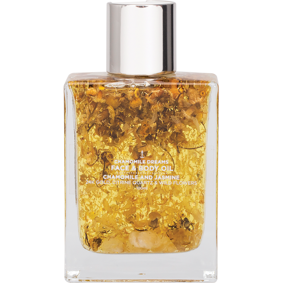 Face & Body Oil 24K Gold Chamomile Citrine Quartz