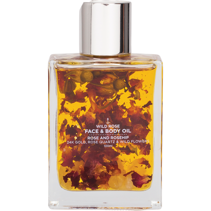 Face & Body Oil 24K Gold Wild Rose Rose Quartz