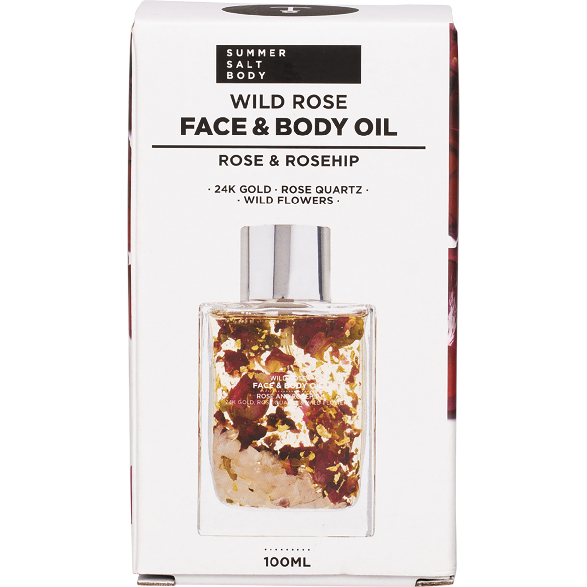 Face & Body Oil 24K Gold Wild Rose Rose Quartz
