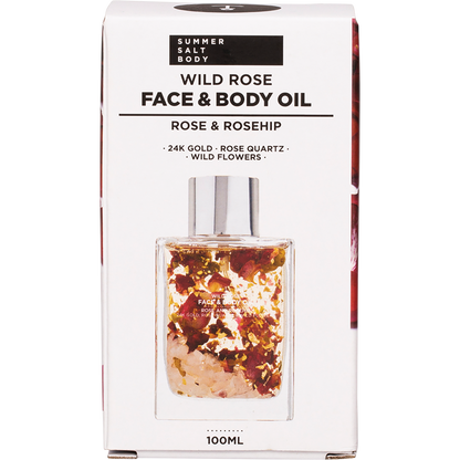 Face & Body Oil 24K Gold Wild Rose Rose Quartz