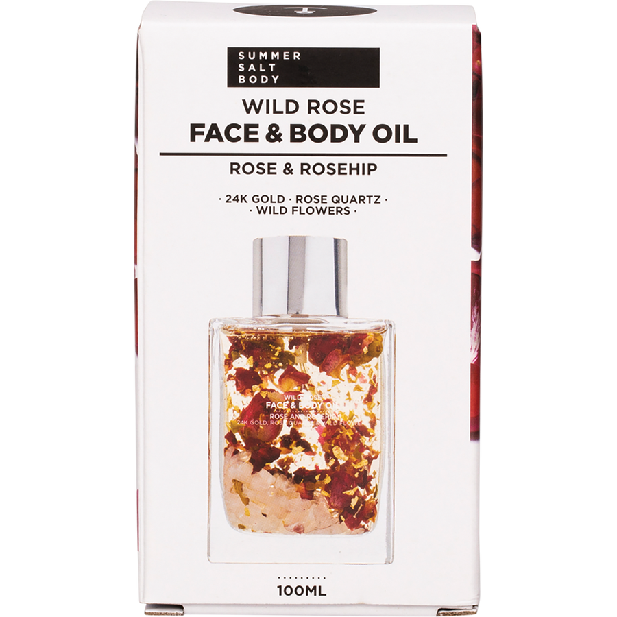 Face & Body Oil 24K Gold Wild Rose Rose Quartz