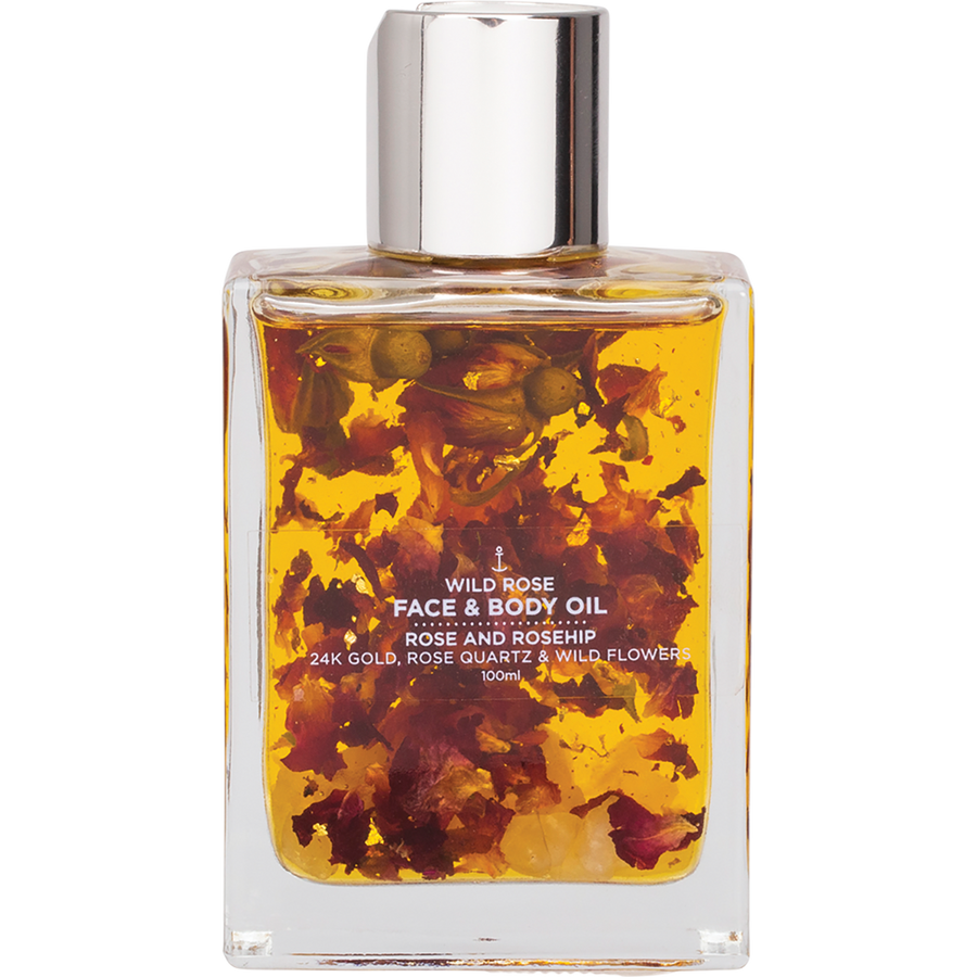 Face & Body Oil 24K Gold Wild Rose Rose Quartz