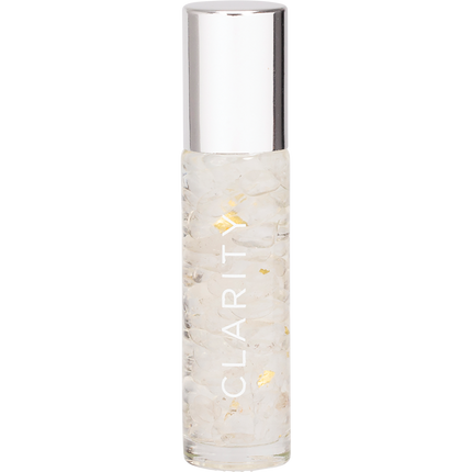 Essential Oil Roller 24K Gold Clarity Clear Quartz