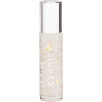 Essential Oil Roller 24K Gold Clarity Clear Quartz