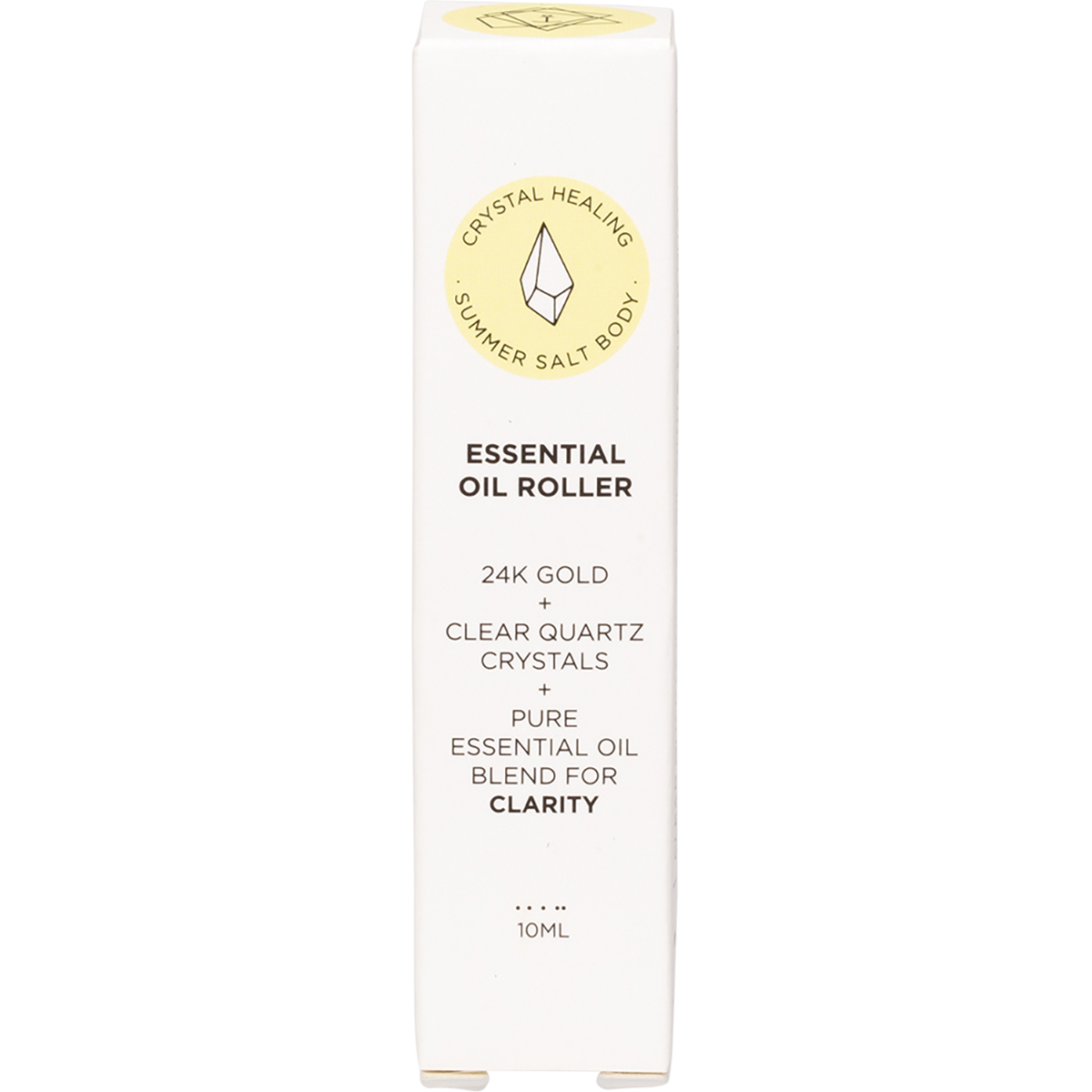 Essential Oil Roller 24K Gold Clarity Clear Quartz