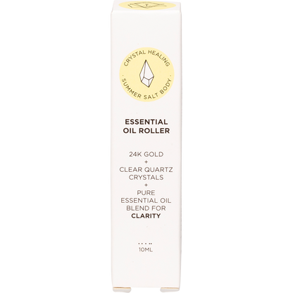 Essential Oil Roller 24K Gold Clarity Clear Quartz
