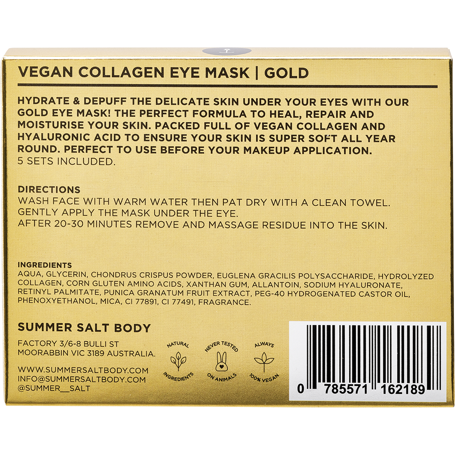 Vegan Collagen Eye Mask Sets Gold