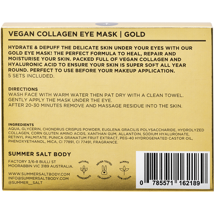 Vegan Collagen Eye Mask Sets Gold