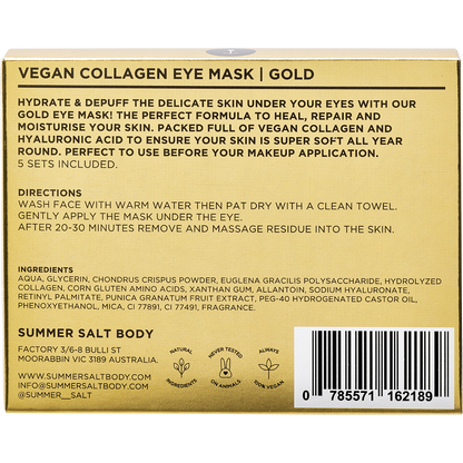 Vegan Collagen Eye Mask Sets Gold